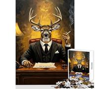 Puzzle per adolescenti da 1000 pezzi cervo in abito dipinto giocattolo educativo idee regalo gioco educativo migliora l'amore tra coppie dimensioni 50x75cm