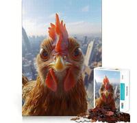 Puzzle per adolescenti da 1000 pezzi,"Chicken Selfie in The City",gioco di incastro,gioco cognitivo,giocattolo divertente e facile da usare,regalo di Natale (50x75cm)