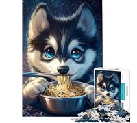 Puzzle per adolescenti da 1000 pezzi "Chopsticks & Noodles Husky's Night Feast" - Puzzle per adulti giochi per famiglie schema di assemblaggio offerta come regalo per tutta la famiglia (38x52cm)