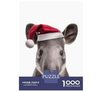 Puzzle Per Adolescenti Da 1000 Pezzi Christmas Tapir Wearing A Santa Hat Puzzle Per Adulti Giochi Rilassanti Sfida Difficile Interazione Genitore-figlio 52x38cm/1000pcs
