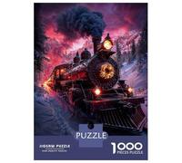 Puzzle Per Adolescenti Da 1000 Pezzi Christmas Train in The Mountains Puzzle Per Adulti Giochi Rilassanti Sfida Difficile Interazione Genitore-figlio 38x26cm/1000pcs