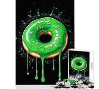 Puzzle per adolescenti da 1000 pezzi ciambella verde neon gialla decorazione per la casa giocattoli regalo divertente gioco educativo attività divertenti a casa dimensioni 38x26cm
