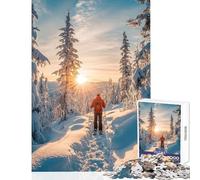 Puzzle per adolescenti da 1000 pezzi ciaspolate al tramonto giocattolo educativo fantastici regali e giocattoli gioco per famiglie sfida educativa dimensioni 50x75cm
