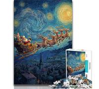 Puzzle per adolescenti da 1000 pezzi, cielo notturno, Babbo Natale, giochi educativi, decorazione per la casa, regalo di compleanno, regali, arte murale 38x26cm