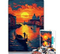 Puzzle per adolescenti da 1000 pezzi, città al tramonto, giocattolo educativo intellettuale decomprimente, ideale come regalo per tutta la famiglia, 38x26cm