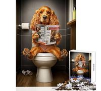 Puzzle per adolescenti da 1000 pezzi Cocker Spaniel sul water decorazione da parete regali di Babbo Natale segreto giochi divertenti attività divertenti da fare a casa dimensioni 38x52cm