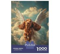 Puzzle Per Adolescenti Da 1000 Pezzi Cocker Spaniel with Angel Wings Heavenly Dog Tribute Puzzle Per Adulti Giochi Rilassanti Regalo Di Compleanno Regali Per Amici E Familiari 70x50cm/1000pcs