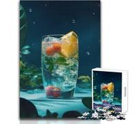 Puzzle per adolescenti da 1000 pezzi, cocktail alla frutta, gioco di sfida unico, regalo per donne, opera d'arte, dimensioni 38x26cm