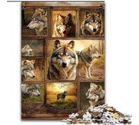 Puzzle per adolescenti da 1000 pezzi, collage di lupi, vacanze ammazza tempo con pezzi completamente incastrati di forma casuale, 50x75cm