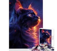 Puzzle per adolescenti da 1000 pezzi coloratissimi gatti al neon giocattoli antistress regali di compleanno giochi educativi collezione di artisti belle arti dimensioni 38x26cm