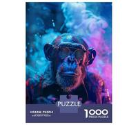 Puzzle Per Adolescenti Da 1000 Pezzi Colorful Chimpanzee Puzzle Per Adulti Gioco Per Famiglie Antistress Interazione Genitore-figlio 38x26cm/1000pcs