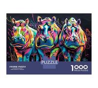 Puzzle Per Adolescenti Da 1000 Pezzi Colorful Graffiti Hippos Wall Art Puzzle Per Adolescenti Gioco Per Famiglie Sfida Difficile Regali Unici Per Compleanno E Natale 70x50cm/1000pcs