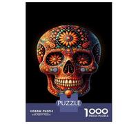 Puzzle Per Adolescenti Da 1000 Pezzi Colorful Sugar Skull Art Print Puzzle Per Adulti Gioco Per Famiglie Decorazione Murale Regali Unici Per Compleanno E Natale 38x26cm/1000pcs