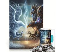 Puzzle per adolescenti da 1000 pezzi con aquile elementali in confronto, giochi per famiglie, assemblaggio di modelli, per rafforzare l'amore tra le coppie 38x26cm