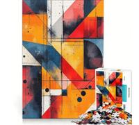 Puzzle per adolescenti da 1000 pezzi con arte geometrica astratta e colori vivaci, antistress, sfida stimolante, ideale per rafforzare il legame di coppia 38x52cm