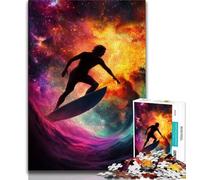 Puzzle per adolescenti da 1000 pezzi con astronauta che fa surf nello spazio, ideali come regali per tutta la famiglia, adatti a bambini di età compresa tra 14 e 18 anni (dimensioni 38x26cm)