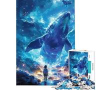 Puzzle per adolescenti da 1000 pezzi con balena gigante e ragazza gioco antistress decorazione per la casa gioco educativo per tutta la famiglia (38x52cm)