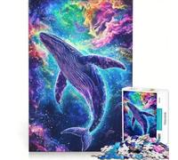 Puzzle per adolescenti da 1000 pezzi con balena nello spazio gioco per famiglie assemblaggio di modelli per rafforzare l'amore tra le coppie 50x75cm