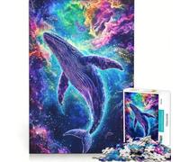 Puzzle per adolescenti da 1000 pezzi con balena nello spazio gioco per famiglie assemblaggio di modelli per rafforzare l'amore tra le coppie 38x52cm
