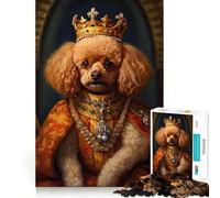 Puzzle per adolescenti da 1000 pezzi con barboncino giocattolo, il re, bordo perfetto, divertente gioco di logica, regalo, momento accogliente e divertente, decorazione natalizia da parete (38x26cm)