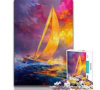 Puzzle per adolescenti da 1000 pezzi con barca a vela dipinta a olio, puzzle per adulti, giochi rilassanti, ideali come regalo per tutta la famiglia (dimensioni 38x26cm)
