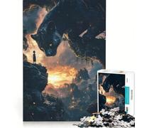 Puzzle per adolescenti da 1000 pezzi con Black Panther e il suo bambino, gioco impossibile, rilassante e stimolante per la mente, regalo per donne 38x52cm
