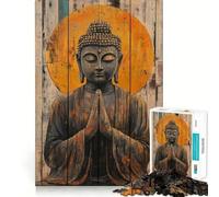 Puzzle per adolescenti da 1000 pezzi con Buddha in meditazione,bordo perfetto,divertente gioco mentale,regalo,accogliente e divertente,decorazione natalizia da parete (50x75cm)