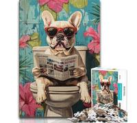 Puzzle per adolescenti da 1000 pezzi con cane che legge il giornale,puzzle da 1000 pezzi,giochi di attività stimolanti per la famiglia,giocattolo fai da te per decorazioni murali per la casa (75x50cm)