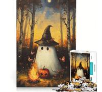 Puzzle per adolescenti da 1000 pezzi con cappello da strega e spirito giocattolo antistress sfida impegnativa per rafforzare l'amore tra le coppie 38x52cm