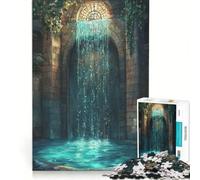 Puzzle per adolescenti da 1000 pezzi con cascata in un arco di pietra gioco per famiglie assemblaggio di modelli per rafforzare l'amore tra le coppie 38x26cm