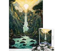 Puzzle per adolescenti da 1000 pezzi con cascata surreale gioco interattivo difficile antistress per migliorare l'amore tra le coppie (75x50cm)