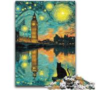 Puzzle per adolescenti da 1000 pezzi con cielo notturno di Londra, antistress, per ammazzare il tempo durante le vacanze, per migliorare l'amore tra coppie (50x75cm)