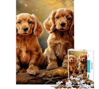 Puzzle per adolescenti da 1000 pezzi con Cocker Spaniel americano puzzle per adulti difficile lista dei desideri con Babbo Natale rompicapo giochi per famiglie 50x75cm