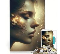Puzzle per adolescenti da 1000 pezzi con delicati giochi di luce e ombra sul volto di una donna, gioco rilassante, decorazione per la casa, adatto per la decorazione della scrivania 50x75cm