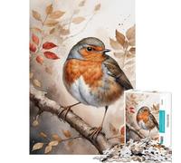 Puzzle per adolescenti da 1000 pezzi con dipinto ad acquerello di un pettirosso gioco pratico e stimolante per l'intelletto ideale come regalo di compleanno per donne (dimensioni 38x52cm)