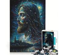Puzzle per adolescenti da 1000 pezzi con dipinto ad olio di Gesù gioco rilassante decorazione da parete regalo per amici e familiari 38x52cm
