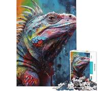 Puzzle per adolescenti da 1000 pezzi con dipinto di iguana puzzle per adulti gioco pratico regalo per donne ideale come regalo per tutta la famiglia (dimensioni 38x26cm)