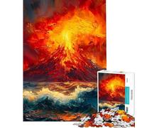 Puzzle per adolescenti da 1000 pezzi con dipinto di un vulcano oceanico rompicapo per ragazzi regalo per donne difficile e stimolante (dimensioni 38x52cm)