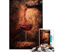 Puzzle per adolescenti da 1000 pezzi con dipinto di vino che si versa in un bicchiere Puzzle per adulti gioco per famiglie divertente e spiritoso Ottimo regalo per gli appassionati di videogiochi