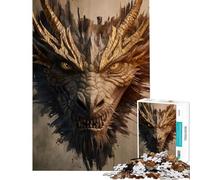 Puzzle per adolescenti da 1000 pezzi con drago digitale dorato Attività divertenti da fare a casa ma anche un gioco divertente e umoristico per tutta la famiglia adatto a ragazzi dai 14 anni in su