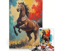 Puzzle per adolescenti da 1000 pezzi con epica scena di cavalli impennati, giochi per famiglie, assemblaggio di modelli, per rafforzare l'amore tra le coppie 38x26cm