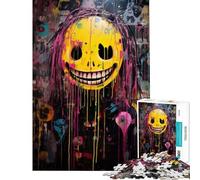 Puzzle per adolescenti da 1000 pezzi con faccina sorridente spaventosa molto difficile e impegnativo decorazione murale gioco per famiglie dai 14 anni in su (38x52cm)