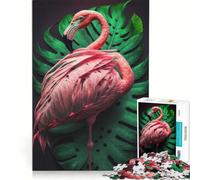 Puzzle per adolescenti da 1000 pezzi con fenicottero, generato dall'IA, gioco per famiglie, divertimento a casa, regalo di compleanno, regalo di viaggio 50x75cm