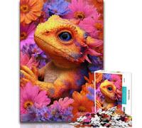 Puzzle per adolescenti da 1000 pezzi con fiori e draghi, gioco stimolante e interazione tra genitori e figli, 38x26cm