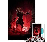 Puzzle per adolescenti da 1000 pezzi con folletto insanguinato e coltello gioco rompicapo giocattolo intellettuale ottimo regalo per gli appassionati di giochi decorazione da parete (38x26cm)