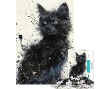 Puzzle per adolescenti da 1000 pezzi con gattino che osserva le stelle puzzle per adulti gioco pratico regalo per donne ideale come regalo per tutta la famiglia (dimensioni 38x26cm)