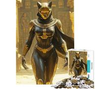 Puzzle per adolescenti da 1000 pezzi con gatto guerriero dorato Aiuta a stimolare la mente ideale per la decorazione della casa il relax e il gioco Adatto a persone dai 14 anni in su (38x26cm)
