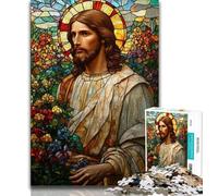 Puzzle per adolescenti da 1000 pezzi con Gesù, puzzle per adolescenti, antistress, sfida difficile, regali di Babbo Natale segreto (dimensioni 38x26cm)