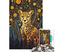 Puzzle per adolescenti da 1000 pezzi con ghepardo sotto una notte stellata puzzle per adulti gioco per famiglie regalo per donne compleanno e Natale (dimensioni 50x75cm)