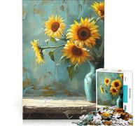 Puzzle per adolescenti da 1000 pezzi con girasoli e ricordi gioco rilassante decorazione da parete regalo per amici e familiari 50x75cm